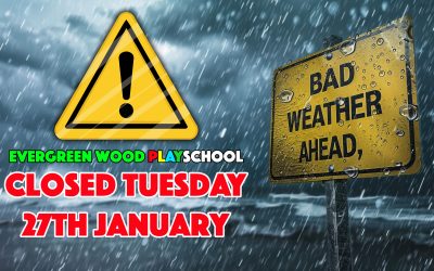 Playschool will be closed due to Storm Chandra, Tuesday 27th January!